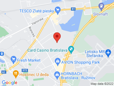 Google map: Pestovateľská 1, 821 04 Bratislava